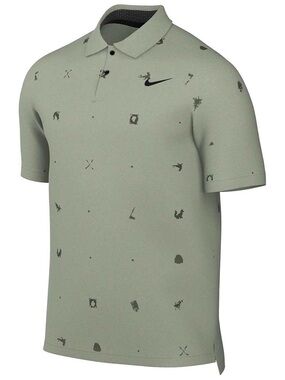 Nike Men’s Olive Green Golf Polo with Subtle Dark Print